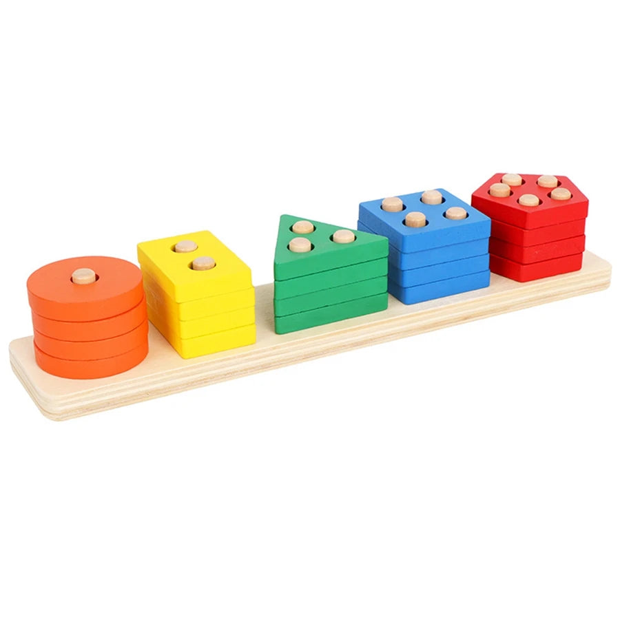 Montessori Wooden Sorting & Stacking Puzzle Toy
