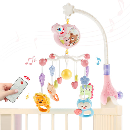 red Color Baby Crib Mobile with Music, Light & Remote Control
