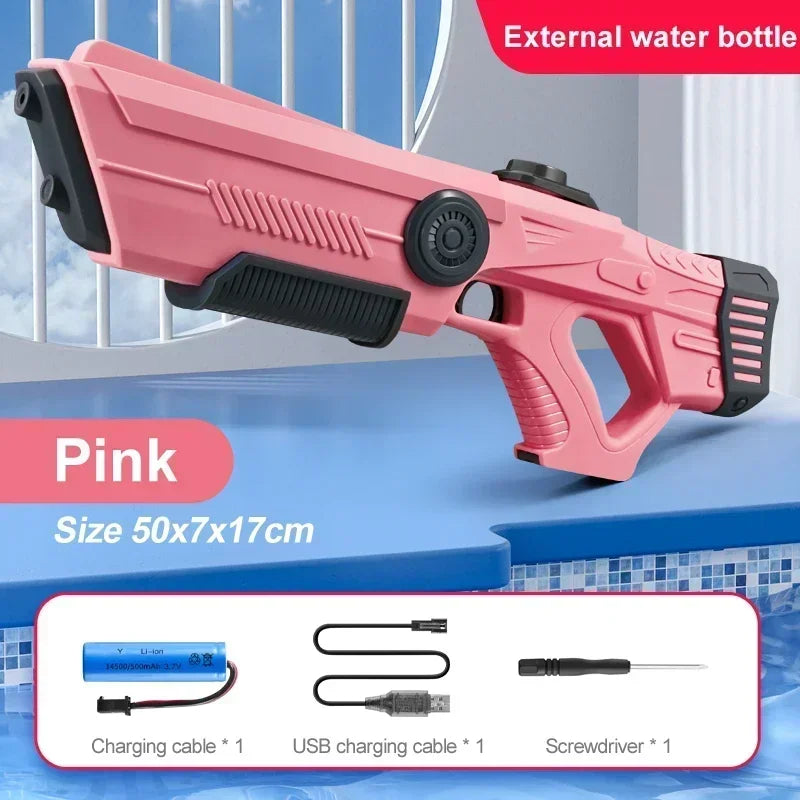 Pink Color Electric Automatic Water Gun Pistol – Rechargeable Toy Blaster