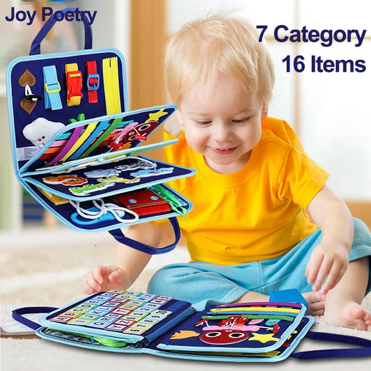 Felt Montessori Busy Board Book For Toddler Learning