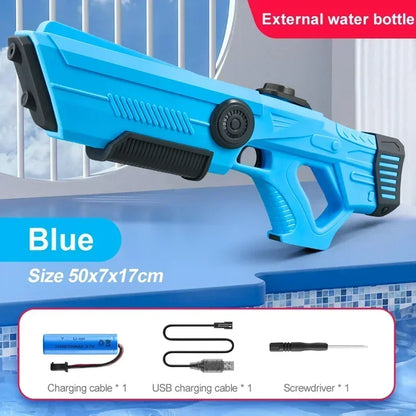 Blue Color Electric Automatic Water Gun Pistol – Rechargeable Toy Blaster