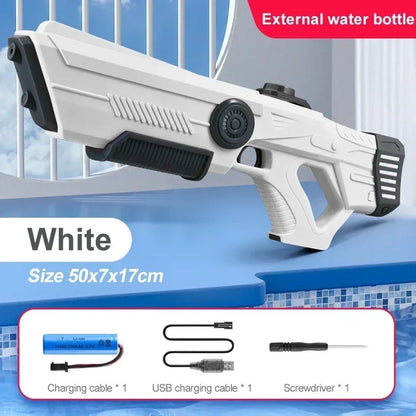 WHITE Color Electric Automatic Water Gun Pistol – Rechargeable Toy Blaster