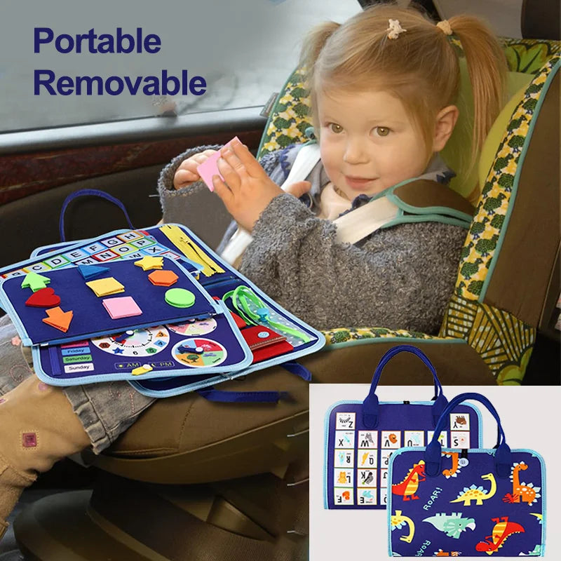 Felt Montessori Busy Board Book For Toddler Learning