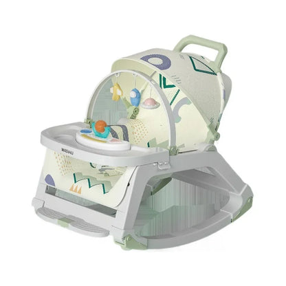 Foldable Baby Rocking Cradle Trolley With Soothing Seat