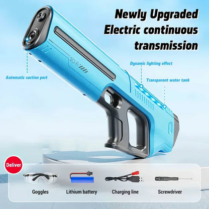 8808 -Blue Color Electric Automatic Water Gun Pistol – Rechargeable Toy Blaster