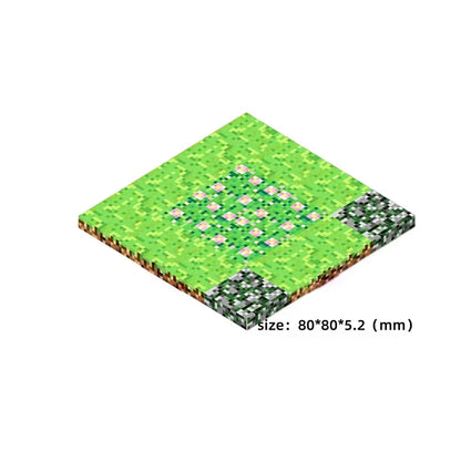 GrassMossStone Color Magnetic Building Block Base Plates Compatible With Bricks
