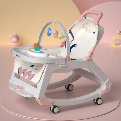Foldable Baby Rocking Cradle Trolley With Soothing Seat